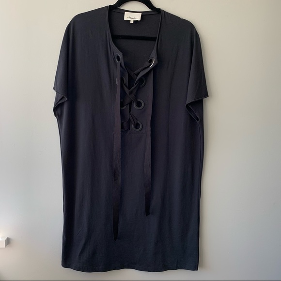 3.1 Phillip Lim Lace-Up Grommet T-Shirt Dress - Picture 2 of 5